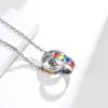Neck Jewelry Rainbow Necklace Colorful Titanium Steel Necklace Fashion Clavicle Chain  Party