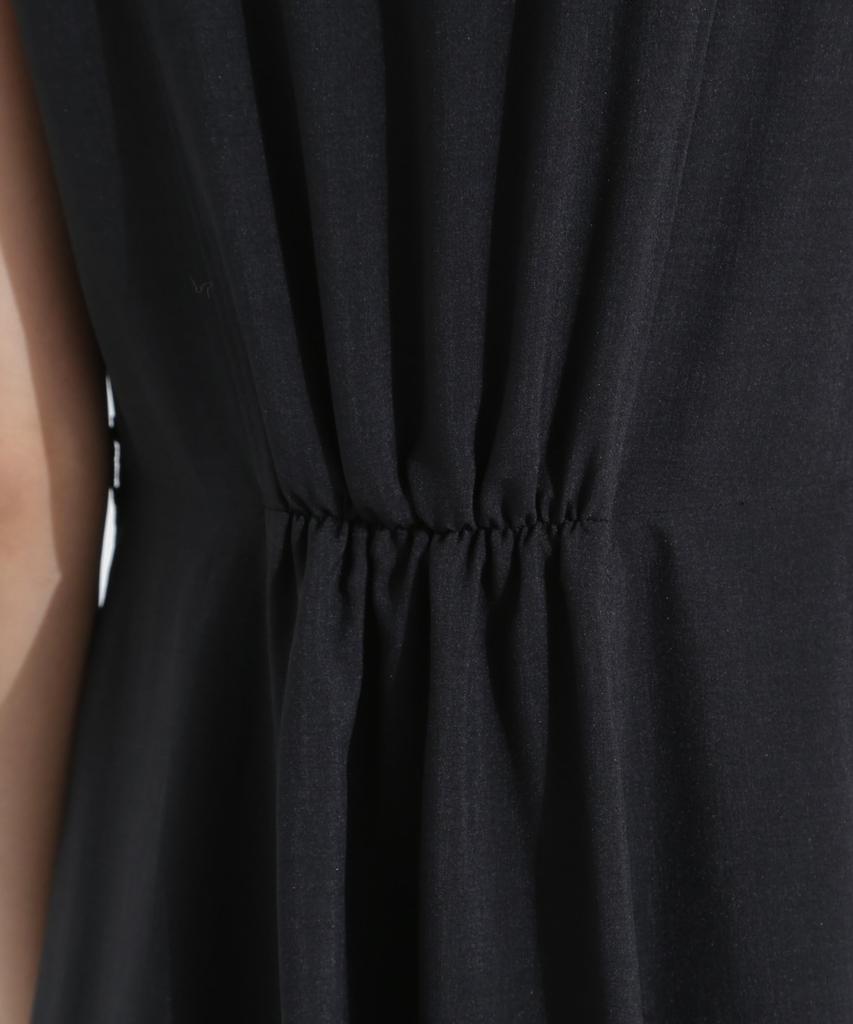 Nano Universe Melange Dry Belted Size M Blue V-Neck Dress, Women's, (111cm), (Product Code 669-5119305)