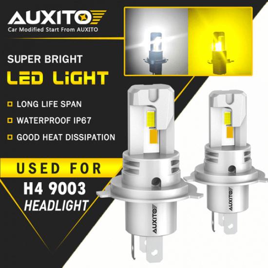2PC Dual Color H4 9003 Headlights LED Bulbs Kit Super Bright 30000LM EOA