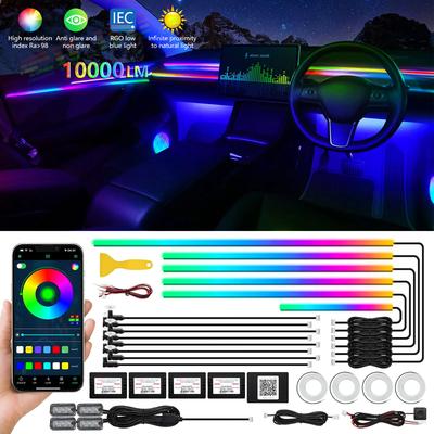 22 In 1 Car Ambient Light 64 Color RGB Symphony Interior Acrylic Guide LED Strip Light Decoration Atmosphere Lamp by APP Control