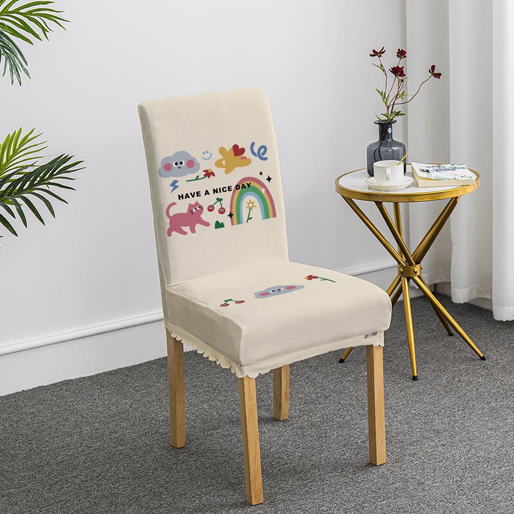 Cartoon Ausflug Welpen Stuhlset Esstischdecke Haushalts Sitzbezug Stuhlkissen Elastisch Niedlich All-inclusive Neues Modell