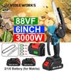 Mini ferăstrău electric cu lanț de 6 inchi, 88VF, 3500W, cu indicator de baterie, ferăstrău reîncărcabil pentru tăiere de grădină, instrument pentru prelucrarea lemnului pentru baterie Makita de 18V