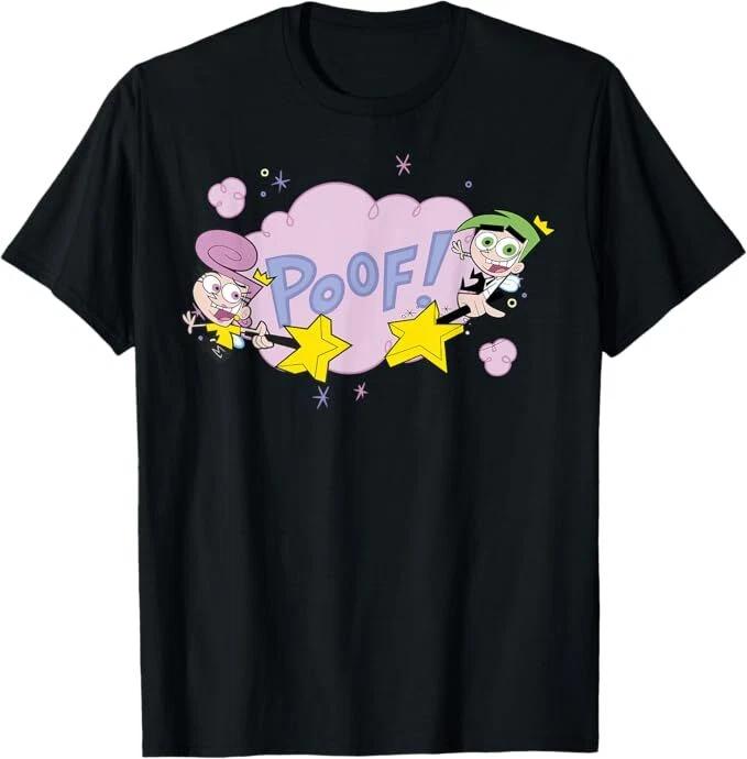 Nickelodeon The Fairly OddParents Cosmo And Wanda Poof 100% Cotton T-shirt Mens Tees Top New XL