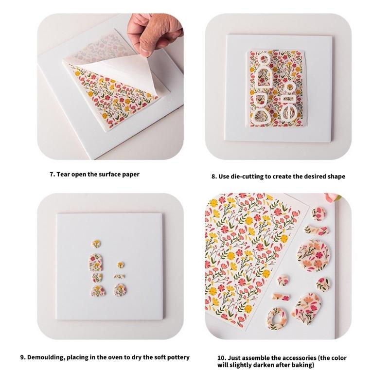 Valentine Love Heart Transfer Paper 95x138mm Clay Earrings Water Soluble Transfer Paper for Jewelry Making