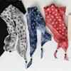 Hong Kong Style Retro Versatile Silk Scarf Fashion Triangle Scarf High Sense Elegant Temperament Accessories Thin Neck Headscarf Multi-purpose