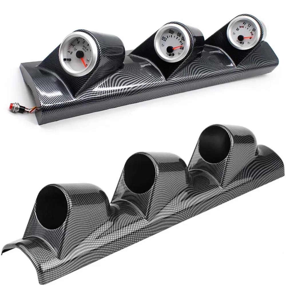 Supporto per Pod Portastrumenti Universale per Auto 52/60mm Montaggio su Montante A Triplo 3 Fori Pod per Strumenti Tazza per Strumenti Cruscotto ABS Nero Accessorio per Auto