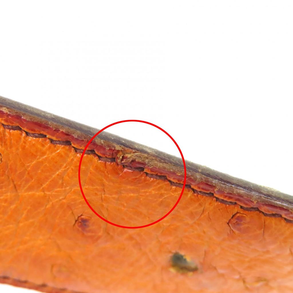 Very Good HERMES Belt H Logo Buckle, Ostrich Leather Brown Ostrich Women Used