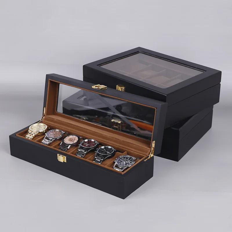 Tanyun Zhiyuan Black Matte 6102 High-End Wooden Watch Storage Box