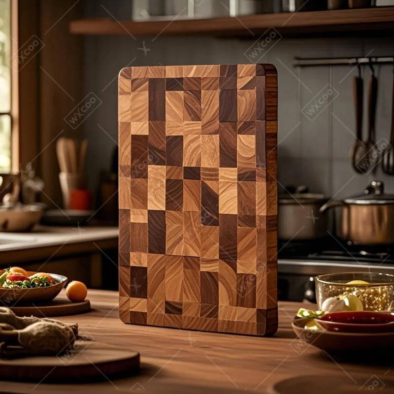 Kitchen Double-sided Cutting Board Thickened Acacia Wood Chopping Board Ideal for Cutting Meat Cheese Vegetable Solid Wood Board