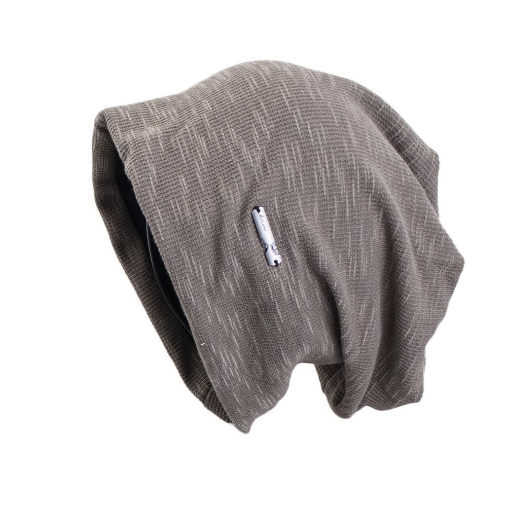 Retro solid color stacking hat autumn versatile face small cold hat women's loose lazy wind big head circumference bag head hat