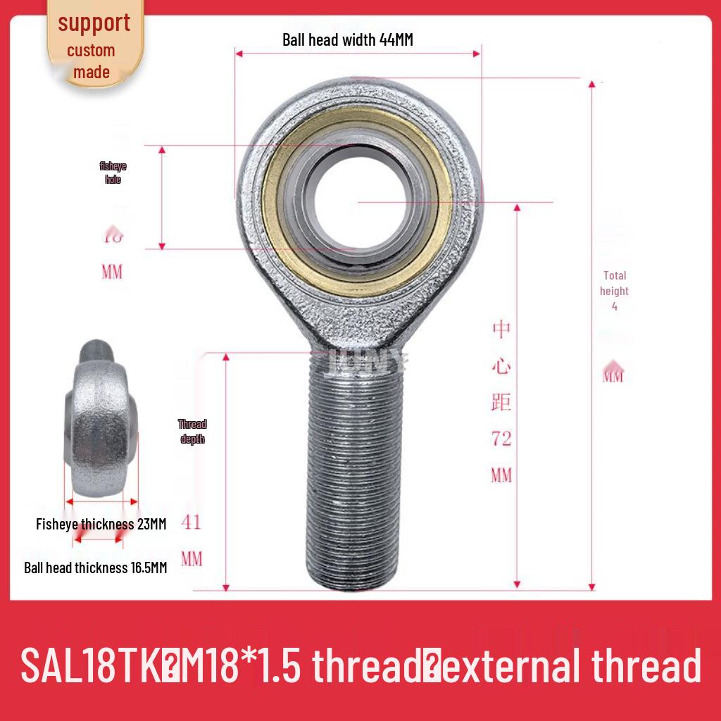 Spherical Plain Bearings: Universal Joint Ball Joint Rod End, Internal SI, External SA, Sizes 5-40
