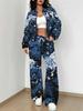 Retro Flower Explosion Autumn and Winter New European and American Women's Clothing Small Daisy Printing Suit Women