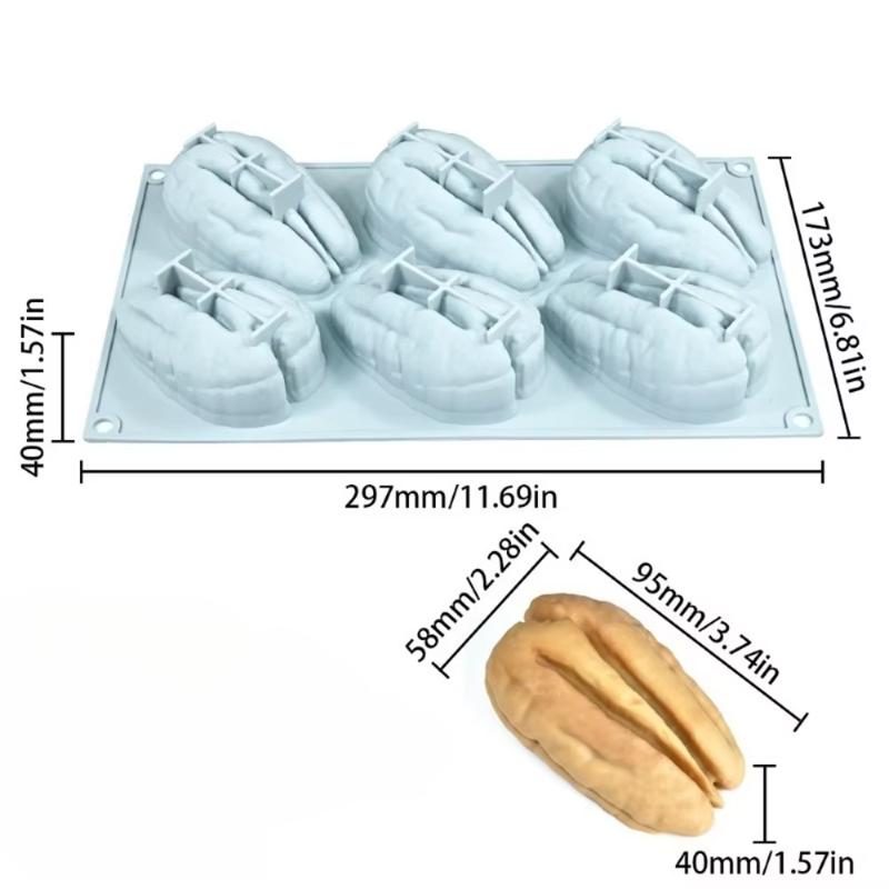 Nut-Shaped Silicone Mold Almond/Pistachio/Pecan/Coffee Bean Mousse Mold DIY Candles Chocolate Ice Mould Kitchen Cake Decor Tool