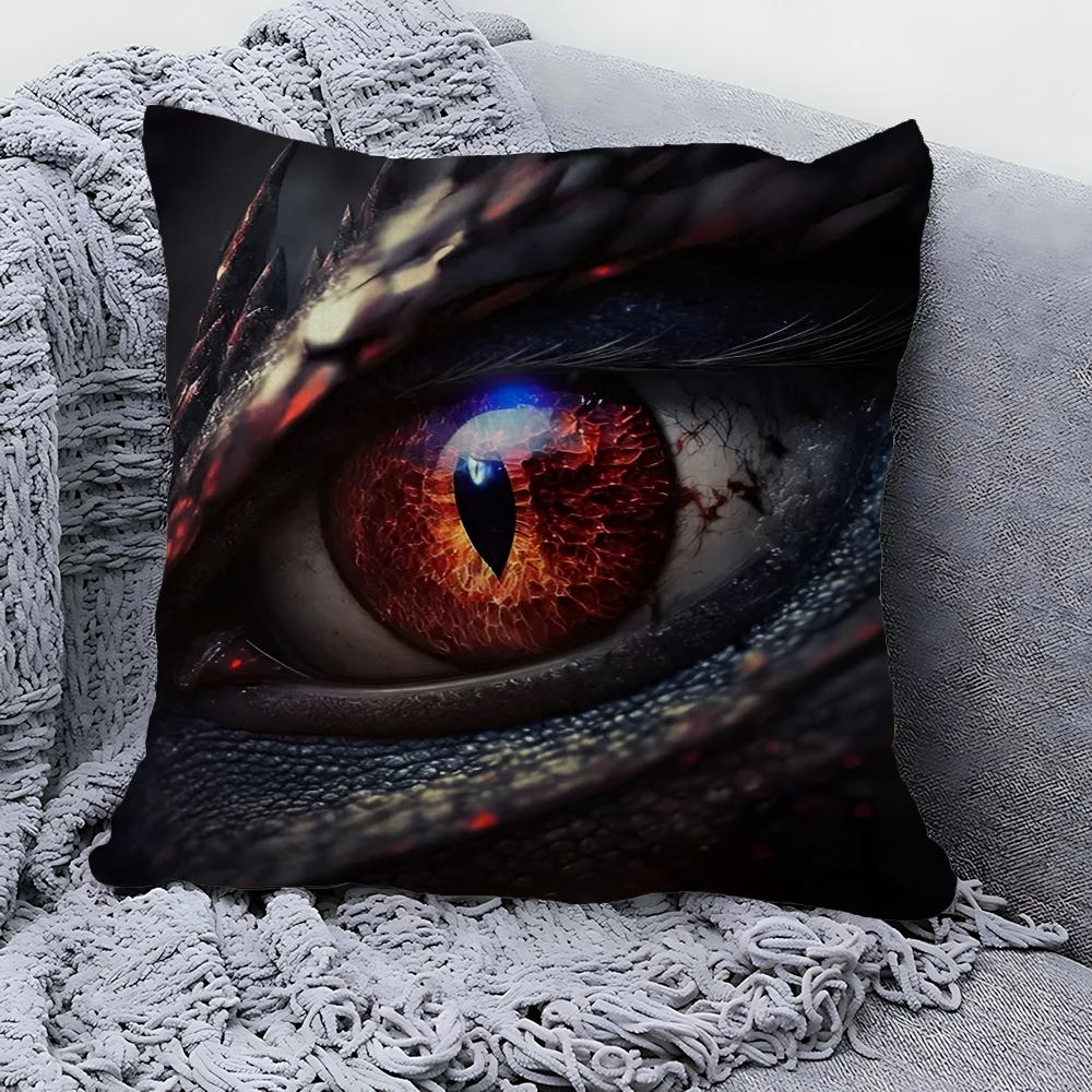 Dragon Eyes Pillow Covers Cartoon Sofa Decorative Home Double-sided Printing Short Plush Cute Cushion Cover