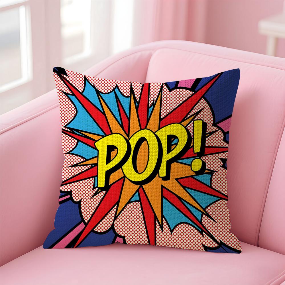 

RRoy LLichtenstein Pop Cushion Cover Natural Linen Pillow Case DoubleSided Print Decorative Sofa Pillowcase Home Decor Gift 30x30cm