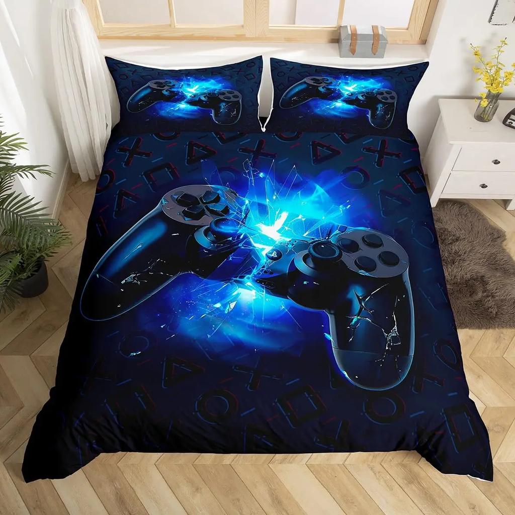 Comforter Boys Gaming King Queen Video Games Gamepad Bedding Set Cool Gamepad Theme Comforter Teens Gamer