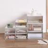 Portable Desktop Transparent Storage Box Drawer Type Office File Storage Box Bedroom Study Stack Combination Storage Cabinet