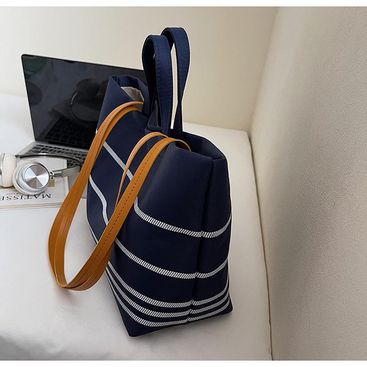 Women's Striped Canvas Shoulder Bag - 2025 Fashion Style, Original Design, Casual Crossbody Handbag