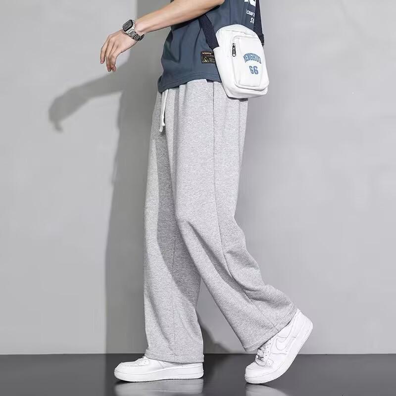 Pánské tepláky nadměrné velikosti, trendy, rovný střih - volné, lehké letní látka pro všestranné ležérní a sportovní nošení