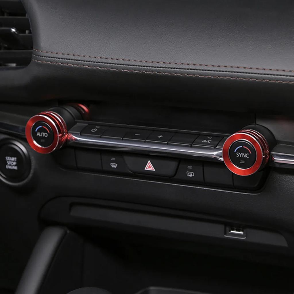 Car Air Conditioning Knob Cover Ring Adjust Sticker For Mazda 3 Axela CX-30 Artez -2022 Auto