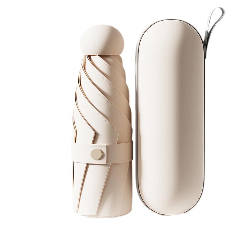 Compact Five-Fold Umbrella: Portable Pocket Sunshade & Rain Parasol for Women, Anti-UV Sunscreen Protection.