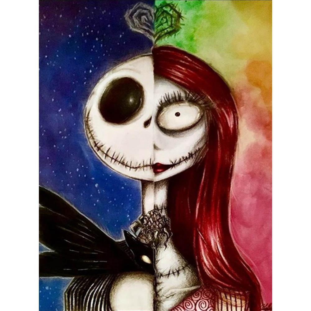Skull Jack Sally Couple Diamond Painting New Full Diamond Nightmare Before Christmas Themed Handmade DIY Diamond Embroidery Material Pack
