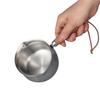 IMEEA Milk Pan, Saucepan, 18-10 Stainless Steel, Induction Compatible, 250ml, Graduated Milk Pan, Mini Saucepan, Wooden Handle