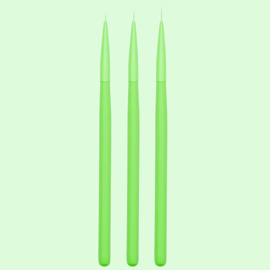 3Pcs Macaron Color Nail Art Brushes Set, Nail Liner Fine Details Drawing Pens for Nail Designs