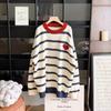 2025 Autumn/Winter Parent-Child Striped Knit Cardigan Sweater: Family of Three/Four Short Sleeve Outfit