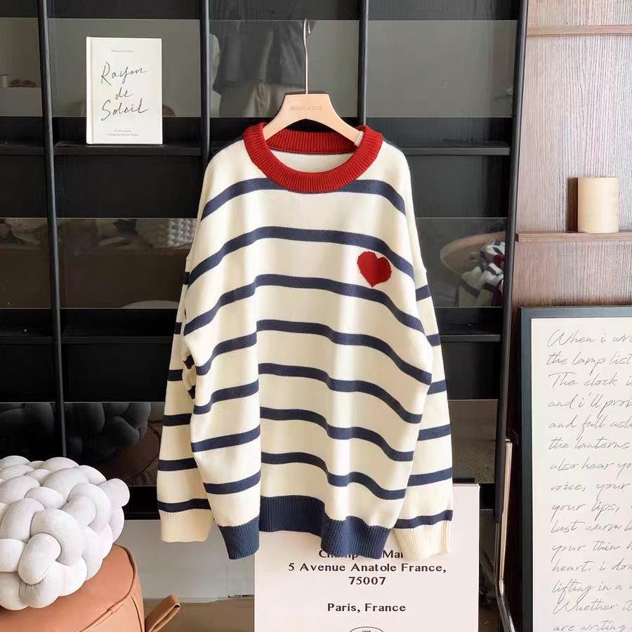 2025 Autumn/Winter Parent-Child Striped Knit Cardigan Sweater: Family of Three/Four Short Sleeve Outfit