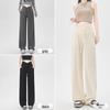 2024 Summer Maternity Wide-Leg Pants: Low Waist, Drawstring, No Belly Support, Casual Long Trousers