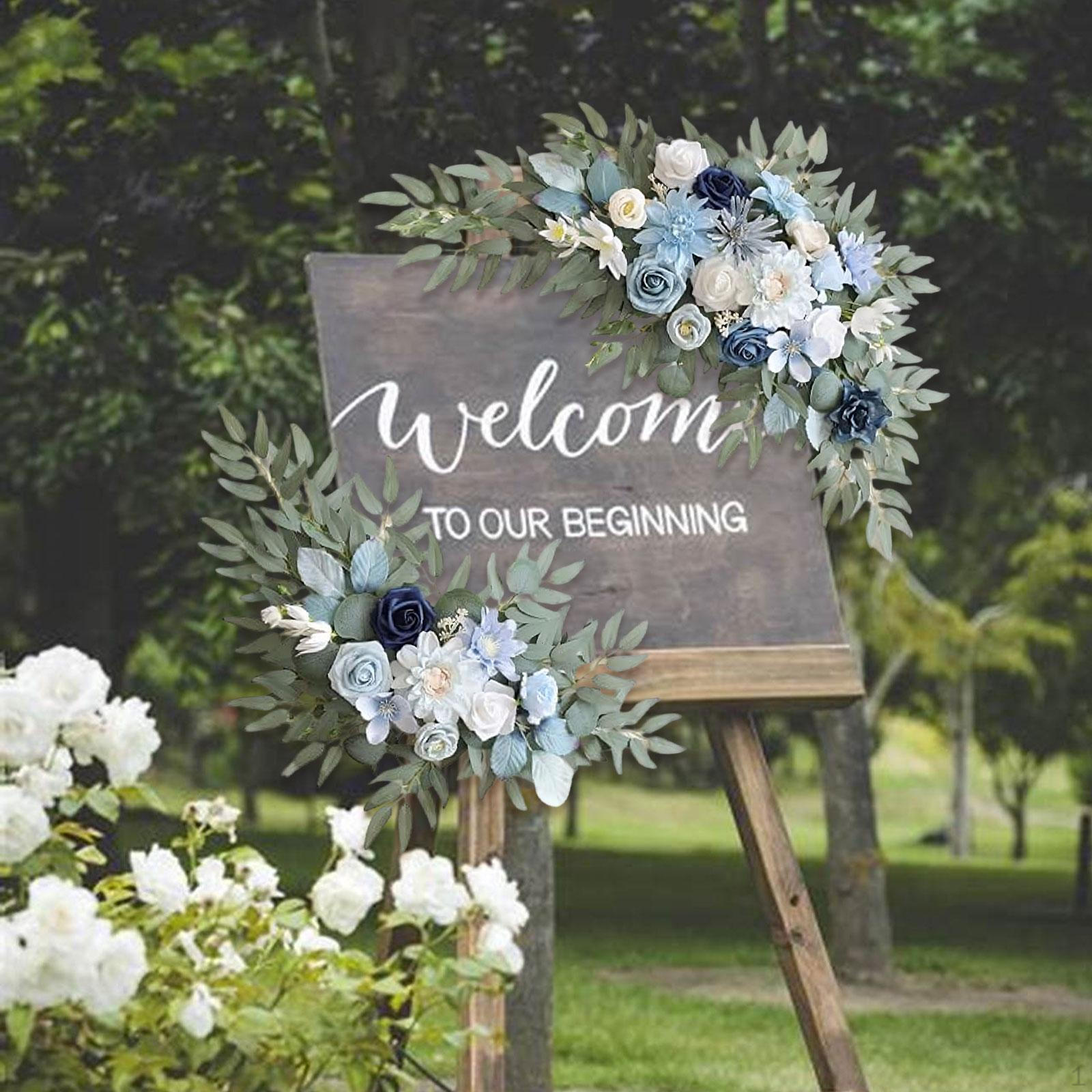 

2 шт. Свадебная арка цветы цветочная композиция декор искусственный цветок для стены Blue White