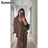 Trendy Loose V-Neck Wide Leg Pants Casual Fashion Set for Women