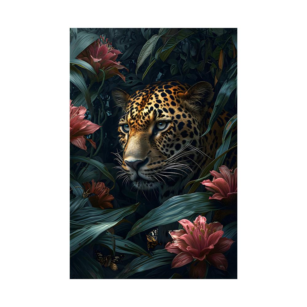 Tropical Animals Fantasy Poster Leopard In Jungle Canvas Painting Wall Prints Picture for Living Room Home Decor