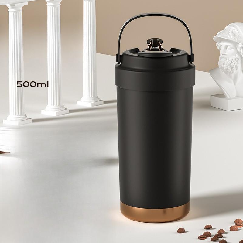 

1pc Stainless Steel Inner Liner Insulated Cup Portable and Portable Coffee Cup for Female Students Double with Straw