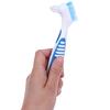 1Pc Denture Teeth Brush Easy Grip Handle Double Sided Toothbrushes Colour Random