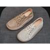 Perforated Breathable Sneaker Sandals for Women, White Sneakers, Summer Thin Lace-up with Sponge Soles, Casual Shoes