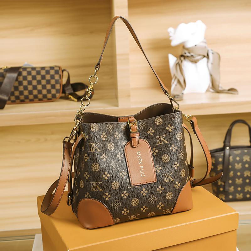 

Spring and summer women s bags, premium bucket bags, letter-printed retro shoulder messenger bags