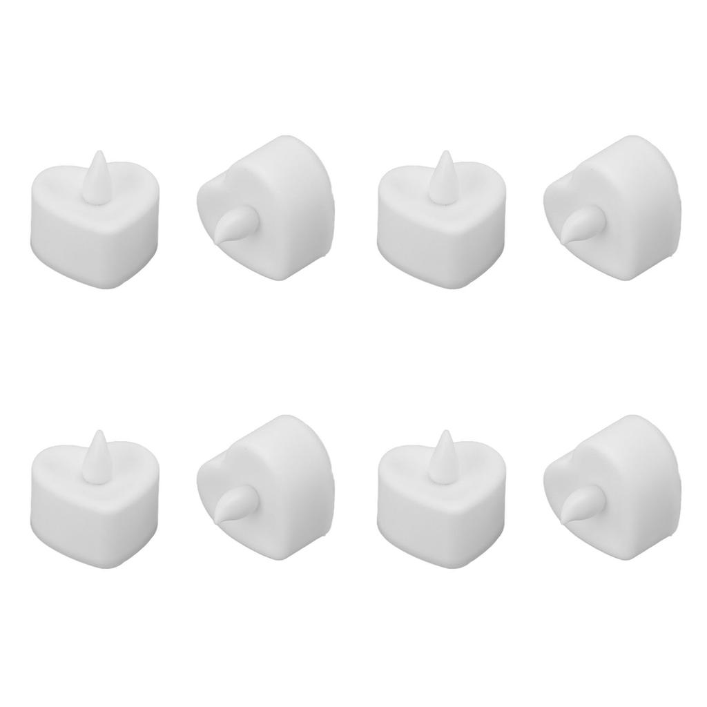 12Pcs LED Tea Lights Heart Shaped Flameless Battery Operated Electronic Fake Candles Wedding Party