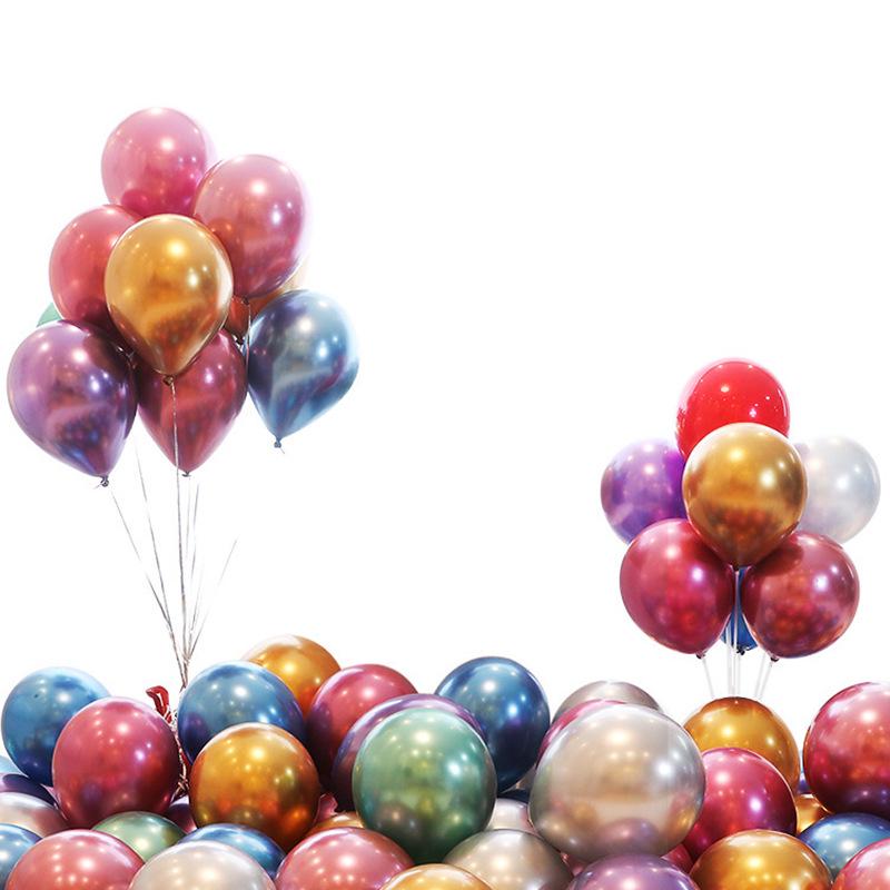 Metallic Latex Balloon Set for Birthdays, Weddings, and Holiday Decor
