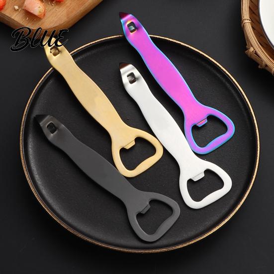 Colorful Bottle Opener And Can Opener Durable Stainless Steel Design Double-Head Pry Cap Manual Punch Multi-Functional Portable Kitchen Bar Tool