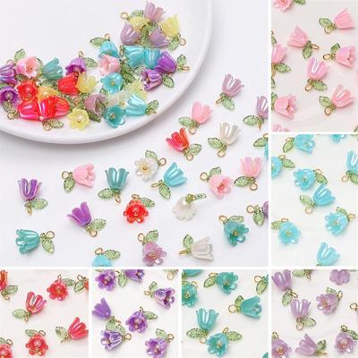 10 teile/beutel Acryl Farbe Maiglöckchen Anhänger DIY Armband Halskette Ohrringe Schmuck Zubehör