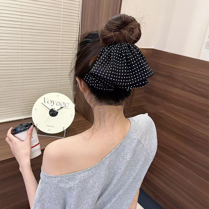 Punkte Schleife Clip Modischer Hinterkopf Dutt Pferdeschwanz Clip Haarschmuck