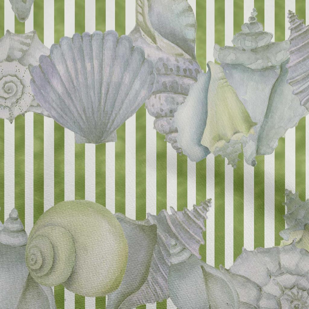 oneOone Cotton Flex Green Fabric Sea Shells Ocean Sewing Material Print Fabric By The Yard 40 Inch