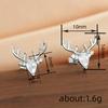 Exquisite Christmas Elk stud earrings for women, new Christmas wind antlers, slightly inlaid with water droplets zircon earrings.