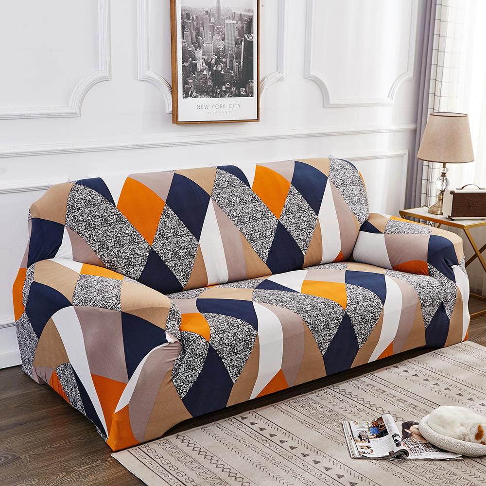 1 /2 /3 /4 Seater Printing Elastic Living Sofa Covers Used For Living Room Area Sofa Cover Corner Couch Cover Slipcover Armchair Protector Decorate