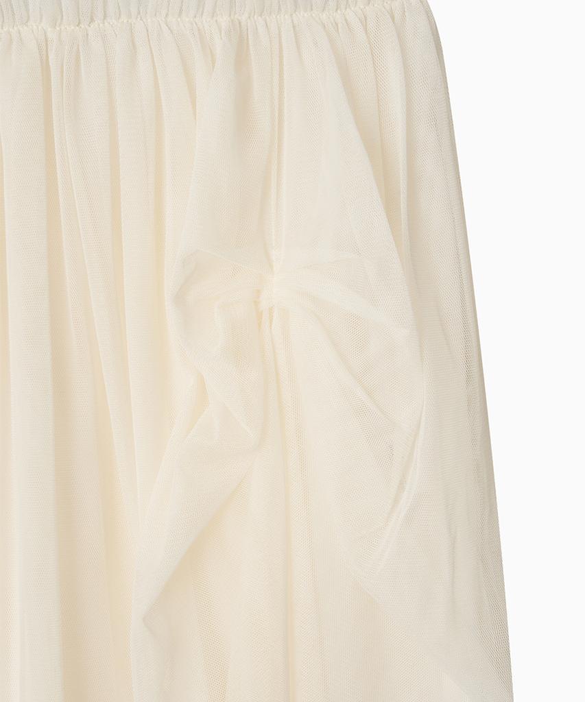 Ohesio Sheer Drape Banding Skirt, Ivory
