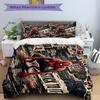 3Pcs Spiderman Urban Adventure Bedding Set Soft Fabric Duvet Cover Pillowcases Home Xmas Halloween Gift 1 Duvet Cover 2 Pillowcase S1287