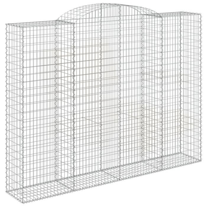 VidaXL Paniers à gabions arqués 2 pcs 300x50x220/240 cm fer galvanisé, gabion, cage de gabion, panier de mur de gabion, mur 3146809