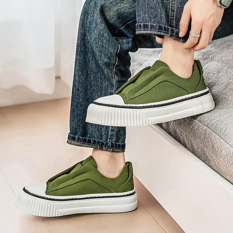 Men's Sports Shoes, Canvas Shoes, Thick-soled Casual Loafers, Anti-slip, Comfortable Low-top Shoes, Men's Daily Wear